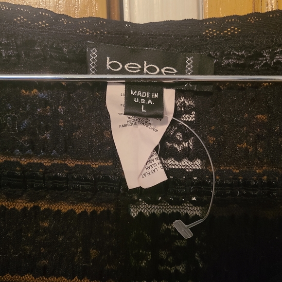 Bebe black lace top, size L - Picture 3 of 3